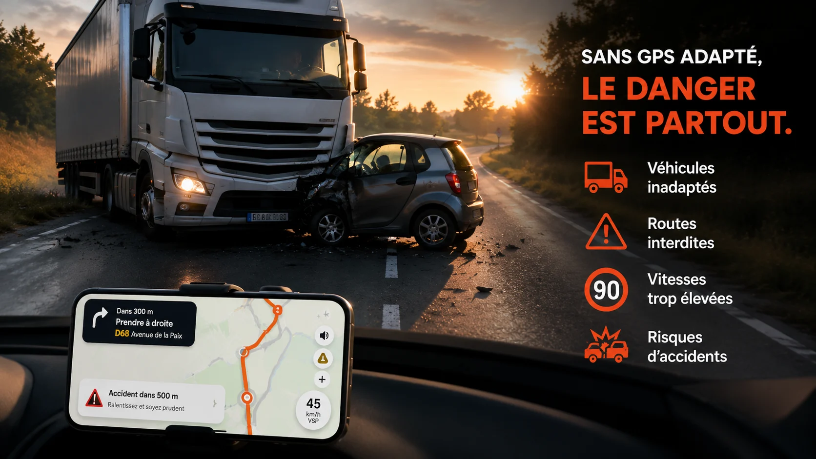 TacTac écarte les routes interdites aux VSP : autoroutes, voies rapides, axes à plus de 70 km/h
